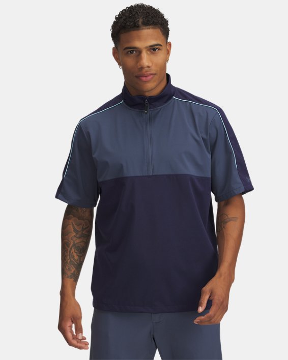 Under Armour Drive Wind Short Sleeve Golf Pullover - Navy/Grey Under Armour Drive Wind Short Sleeve Golf Pullover - Navy/Grey